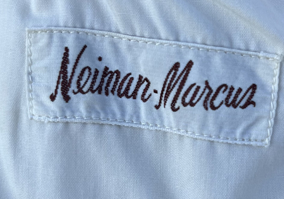 𝅺NEIMAN MARCUS SLEEVELESS COSTAL VINTAGE DRESS WITH TAN LACE OVERLAY - Picture 8 of 8